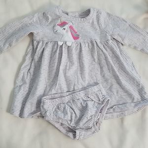 Longsleeve baby unicorn dress